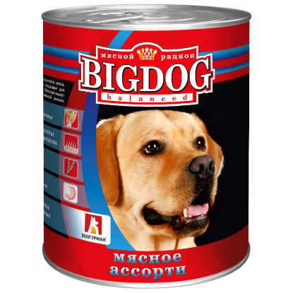 Изображение BIG DOG Мясное ассорти 850 ж/б 1/9