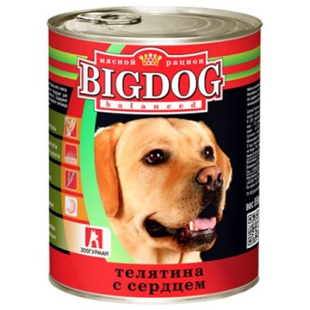 Изображение BIG DOG Телятина с сердцем 850 ж/б 1/9