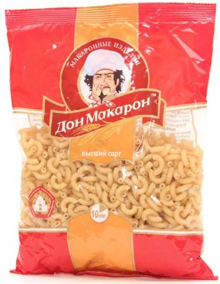 Изображение Оптим 900гр Рожки рифленые "ДОН МАКАРОН" гр. В, в/с 1/14